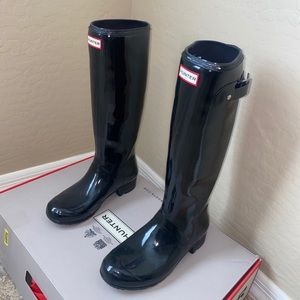HUNTER TALL BLACK RAIN BOOTS